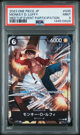 PSA 9 MINT Japanese ONE PIECE 2023 MONKEY D. LUFFY P-035 PROMO MEET EVENT
