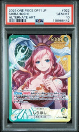 PSA 10 GEM MINT JAPANESE ONE PIECE 2025 SHIRAHOSHI OP11-022  ALTERNATE ART