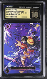 CGC 10 PRISTINE JAPANESE ONE PIECE 2025 Monkey D. Luffy OP09-119 Carrying
