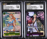 SET 2 CGC 10 GEM MINT Japanese OP 2024 O-NAMI ZORO-JUUROU OP06-101 OP05-067 SEQ