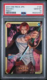 PSA 10 GEM MINT JAPANESE ONE PIECE 2024 Shanks OP01-120 PRB-01