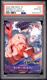 PSA 10 GEM MINT JAPANESE ONE PIECE 2024 Monkey D. Luffy P-041 EMOTION