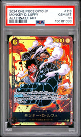 PSA 10 GEM MINT Japanese One Piece 2024 Monkey Luffy OP10-118 Parallel R. Blood
