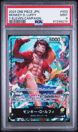 PSA 9 MINT JAPANESE ONE PIECE 2024 Monkey D. Luffy L ST13-003 SEVEN ELEVEN