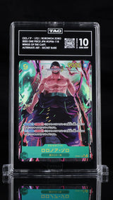 TAG 10 GEM MINT JAPANESE ONE PIECE 2023 Roronoa Zoro OP06-118 ALT ART