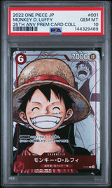 PSA 10 GEM MINT One Piece 2023 Monkey D. Luffy P-001 Collection 25th Anniversary