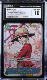 CGC 10 GEM MINT Japanese One Piece 2025 Monkey D. Luffy OP13-118 Alt Art