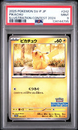 PSA 9 MINT JAPANESE POKEMON 2025 Pikachu 242/SV-P PROMO IILUST. 2024 Winner