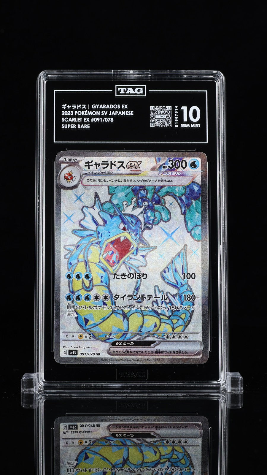 TAG 10 GEM MINT Japanese Pokemon 2023 Gyarados ex 091/078 SV1s