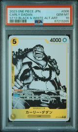 PSA 10  MINT JAPANESE ONE PIECE 2023 CARLY DADAN ST13-006 BLACK & WHITE ALT.ART