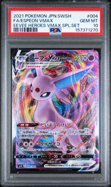 PSA 10 GEM MINT JAPANESE POKEMON 2021 ESPEON VMAX 004/004 EEVEE HEROES VMAX SP4
