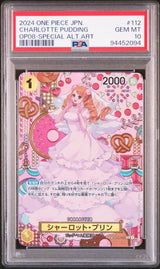 PSA 10 GEM MINT JAPANESE ONE PIECE 2024 CHARLOTTE PUDDING OP03-112 SPECIAL ALT.