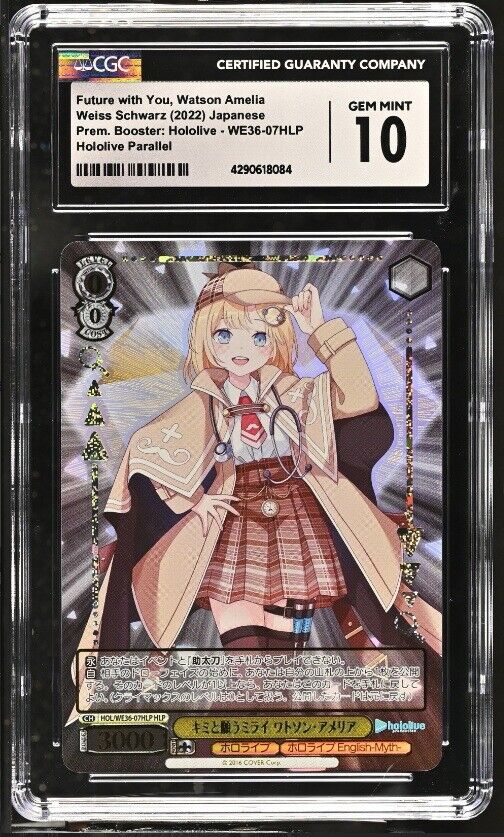 CGC 10 GEM MINT Japanese Weiss Schwarz 2022 Watson Amelia WE36-07HLP Hololive