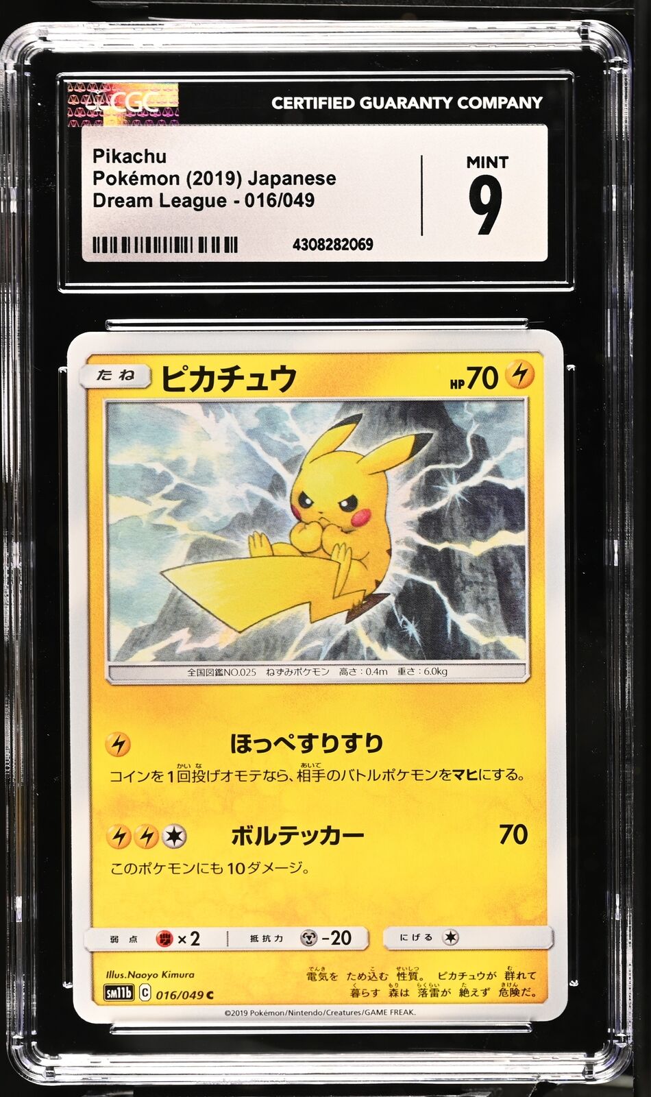 CGC 9 MINT Japanese Pokemon 2019 Pikachu 016/049 Dream League - SM11b