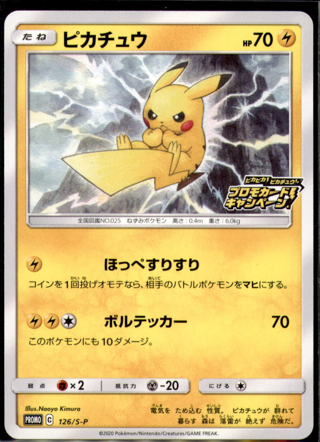 Japanese Pokemon Card Sword & Shield Promos Pikachu 126/S-P PROMO NM/M