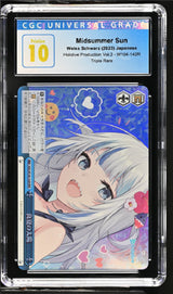 CGC 10 PRISTINE Japanese Weiss Schwarz Midsummer Sun Gawr Gura W104-142R Hololiv