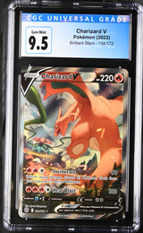 English Pokemon CGC 9.5 Gem Mint 2022 Charizard V 154/172 Brilliant Stars