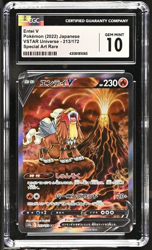 CGC 10 GEM MINT Japanese Pokemon 2022 Entei V 213/172 VSTAR Universe - s12a