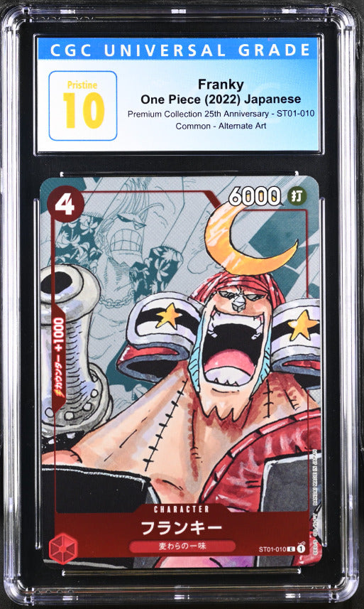 CGC 10 PRISTINE Japanese One Piece 2022 Franky ST01-010 Alternate Art 25th Ann.