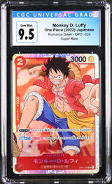 Japanese One Piece 2022 CGC 9.5 Monkey D. Luffy OP01-024 SR Romance Dawn MINT