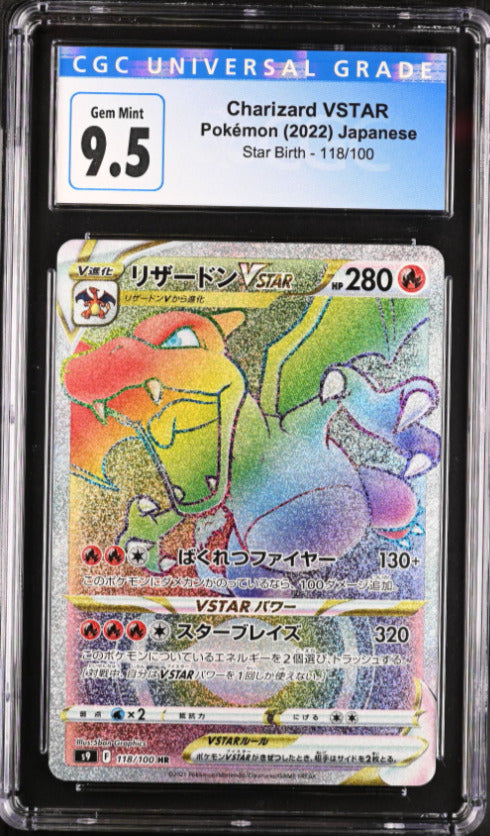 Japanese Pokemon 2022 CGC 9.5 Gem Mint Charizard VSTAR 118/100 Star Birth S9