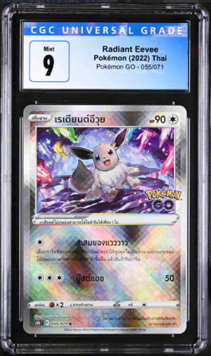 THAI Language Pokemon 2022 CGC 9 Mint Radiant Eevee 055/071 Pokemon GO