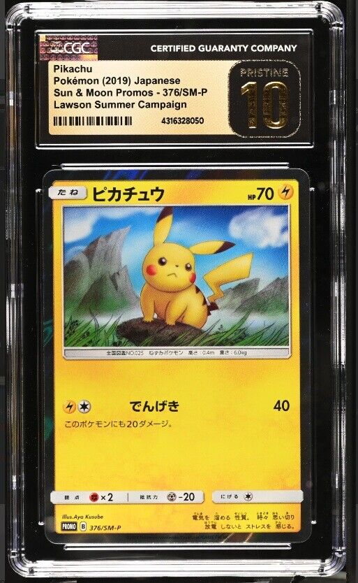 CGC 10 PRISTINE Japanese Pokemon 2019 Pikachu 376/SM-P Sun & Moon PROMO