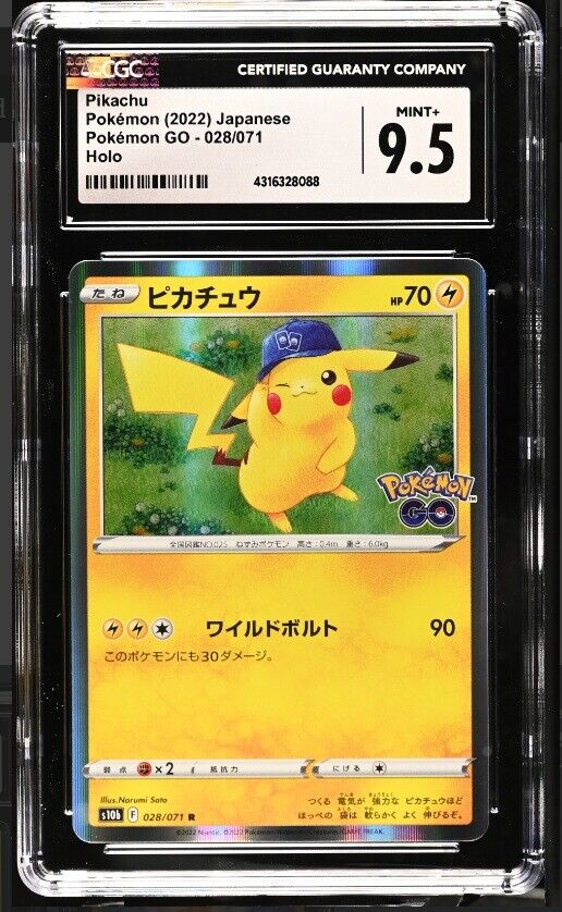 CGC 9.5 MINT+ Japanese Pokemon 2022 Pikachu 028/071 Pokémon GO - s10b