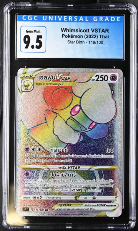 THAI Language Pokemon 2022 CGC 9.5 Gem Mint Whimsicott VSTAR 119/100 Star Birth