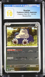 CGC 10 PRISTINE Japanese Pokemon 2023 Snorlax 143/165 Reverse Holo 151 SV2a